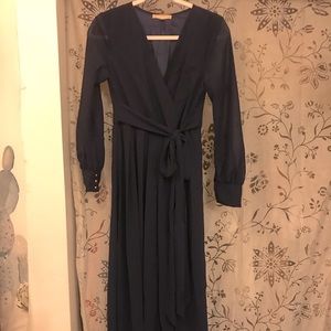 Dark blue floor length dress